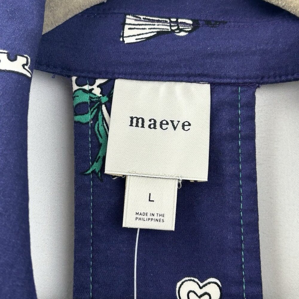 Maeve Anthropologie Women’s Large The Amelia Navy Collared Mini Dress NWT $148 - Picture 10 of 16